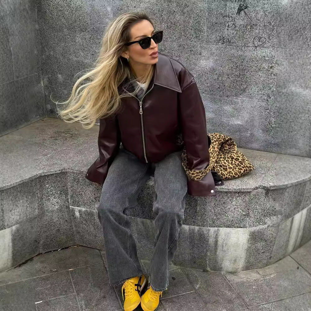 Marionella - Faux leather jacket